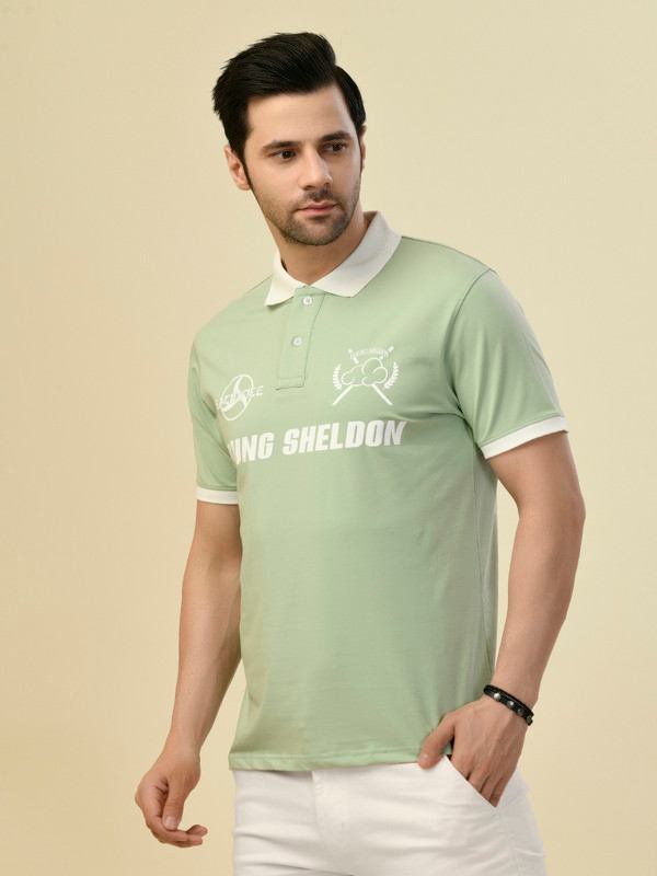 ALBION PREMIUM CYAN L.GREEN MENS T-SHIRT