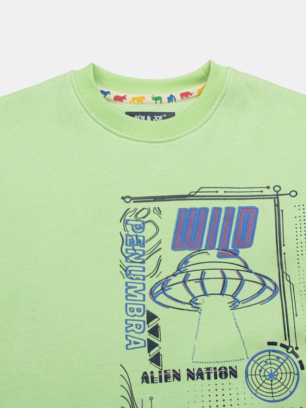 Albion Kids Boys Shadow Lime Sweatshirt
