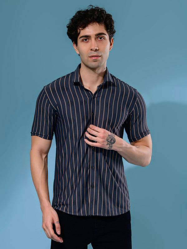 ALBION MENS OLDGARAGE 3 (NAVY) SHIRT