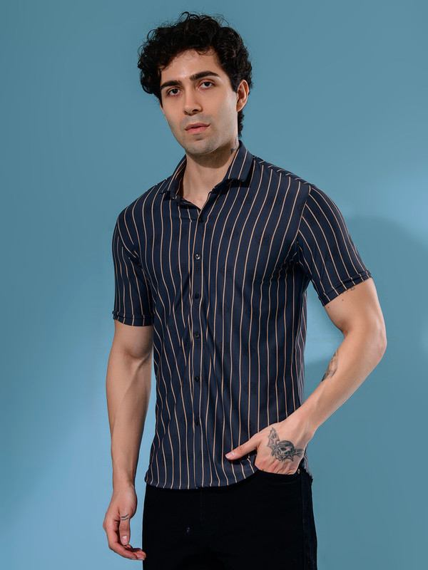 ALBION MENS OLDGARAGE 3 (NAVY) SHIRT