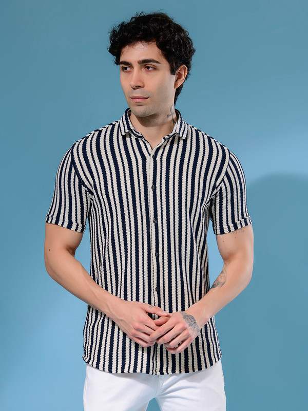 ALBION MENS OLDGARAGE 1 (NAVY) SHIRT