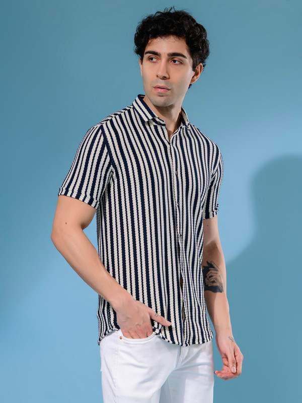 ALBION MENS OLDGARAGE 1 (NAVY) SHIRT