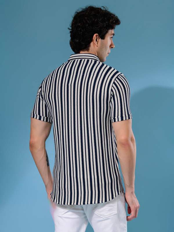 ALBION MENS OLDGARAGE 1 (NAVY) SHIRT