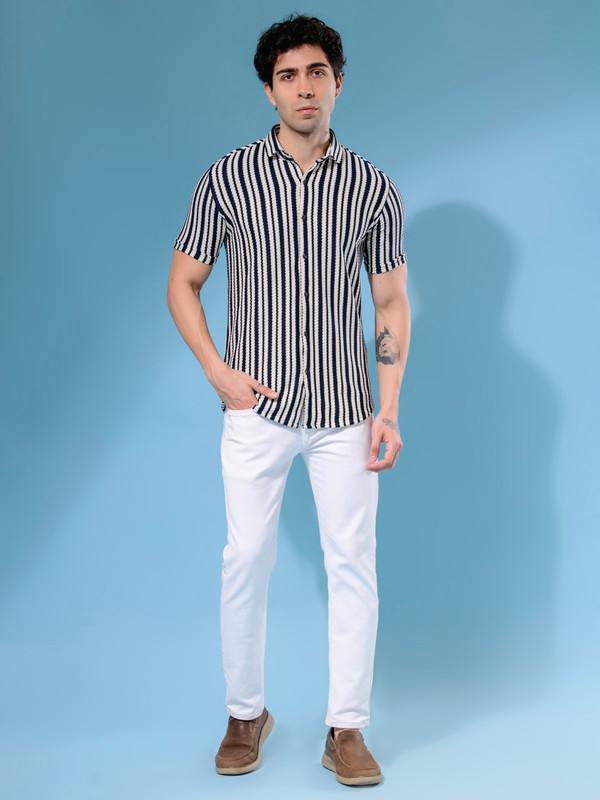 ALBION MENS OLDGARAGE 1 (NAVY) SHIRT
