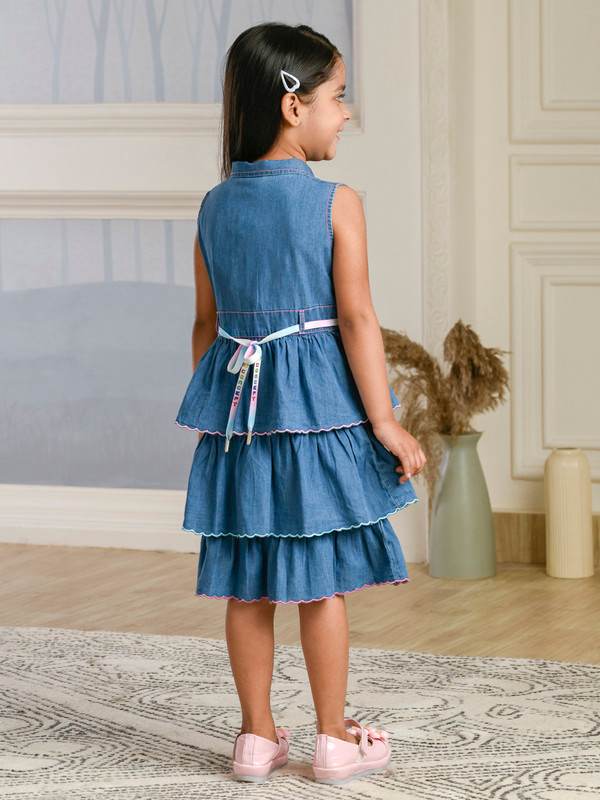 ALBION PREMIUM GIRLS TINY TOON LIGHT BLUE FROCK