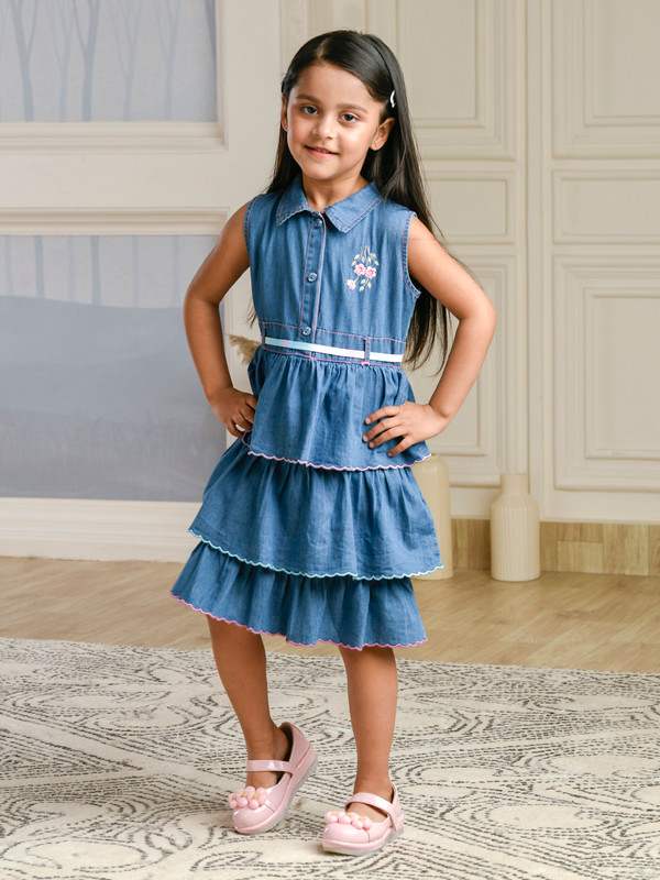 ALBION PREMIUM GIRLS TINY TOON LIGHT BLUE FROCK