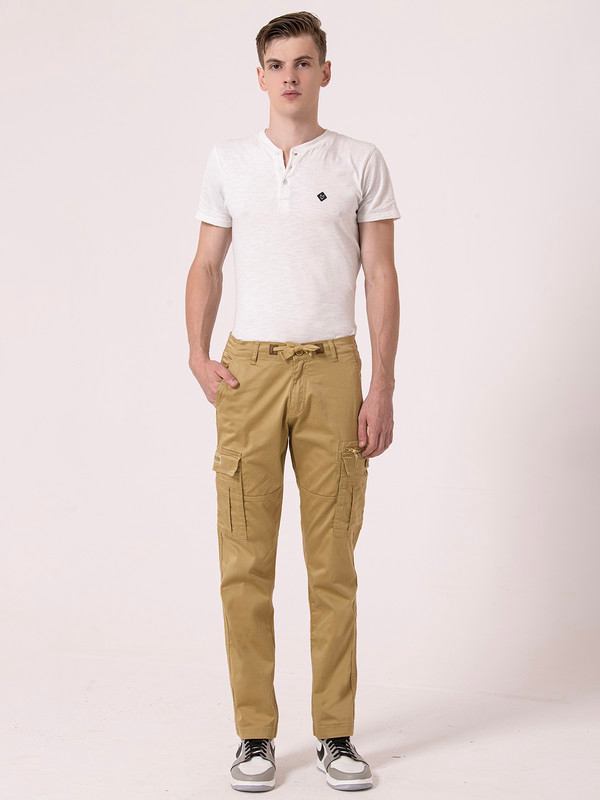 Albion Mens Khakhi Casual Joggers