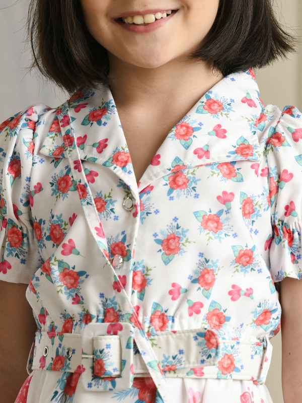ALBION PREMIUM GIRLS NAPOLEON WHITE FROCK