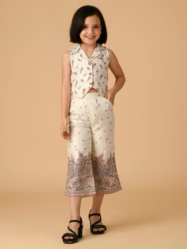 ALBION PREMIUM GIRLS CREAM SKIRT TOP