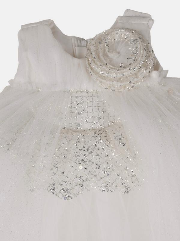 ALBION GIRLS ETHINIC WHITE GOWN