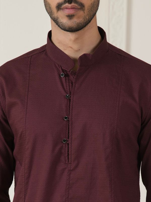 ALBION MENS GRAMMER MRN (MAROON) SHORT KURTA