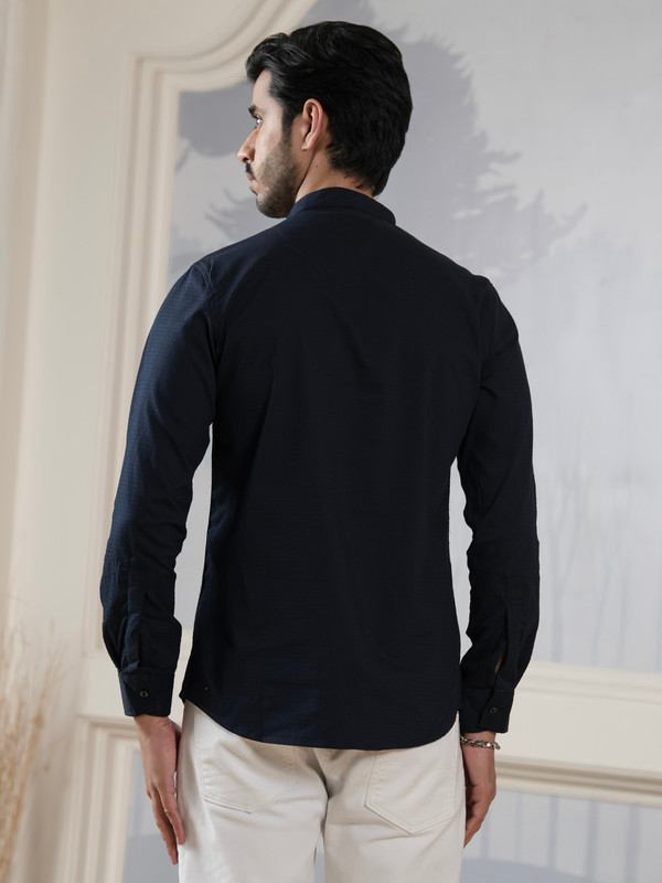 ALBION MENS GRAMMER NAVY SHORT KURTA