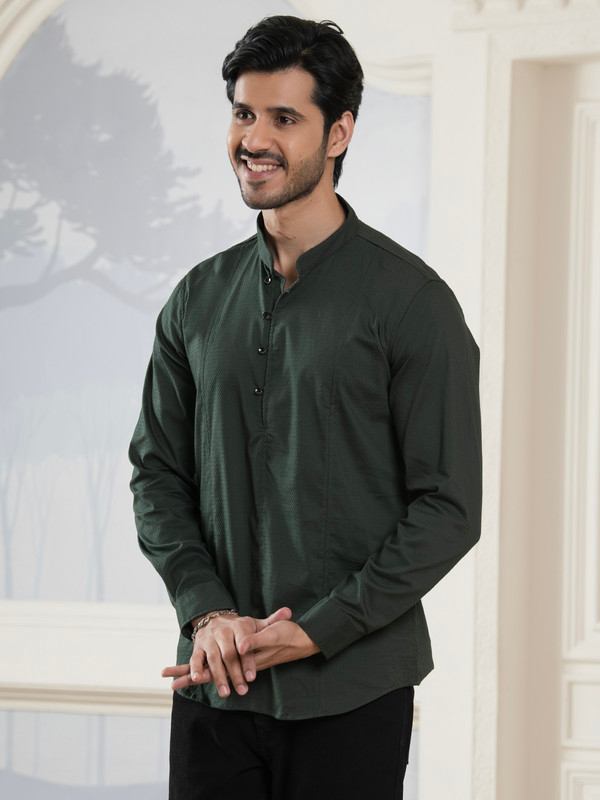 ALBION MENS GRAMMER OLIVE SHORT KURTA