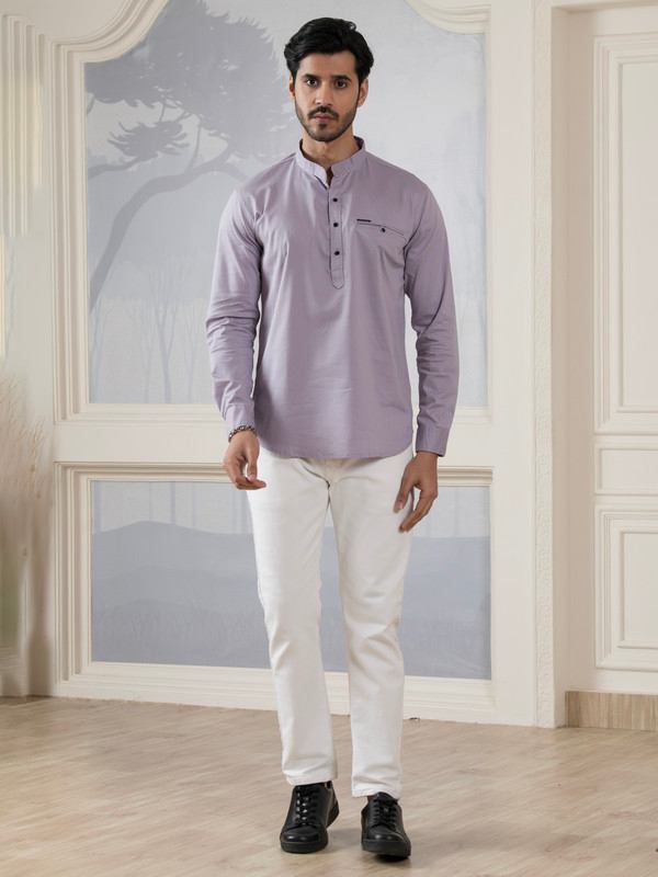 ALBION MENS GRAMMER LILAC SHORT KURTA