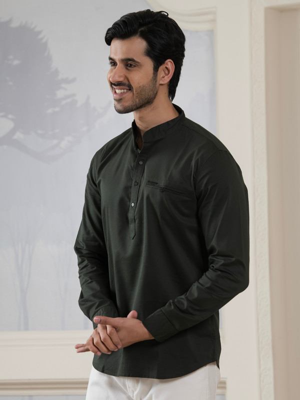 ALBION MENS GRAMMER OLIVE SHORT KURTA