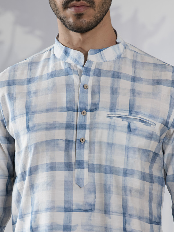 ALBION MENS GRAMMER S476-B (SKY) SHORT KURTA
