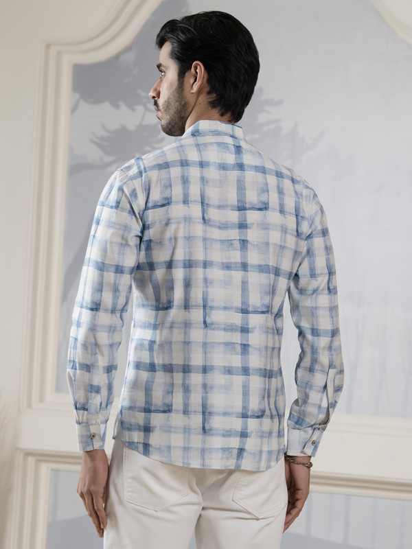 ALBION MENS GRAMMER S476-B (SKY) SHORT KURTA
