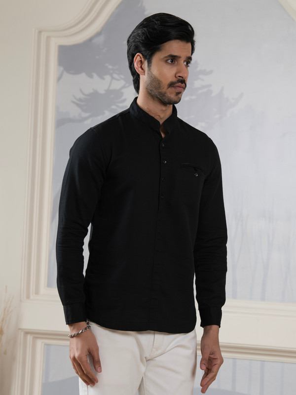 ALBION MENS GRAMMER BLACK SHORT KURTA