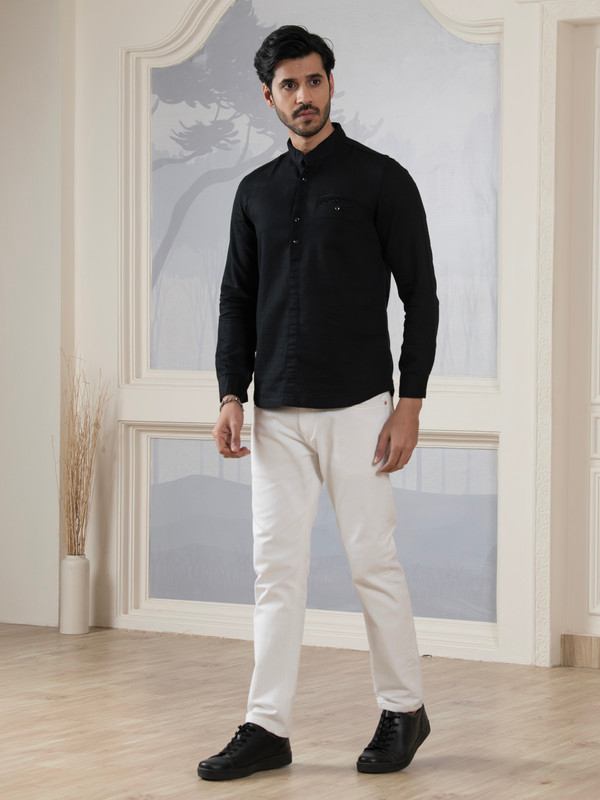 ALBION MENS GRAMMER BLACK SHORT KURTA