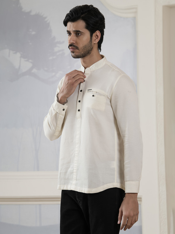 ALBION MENS GRAMMER CREAM SHORT KURTA