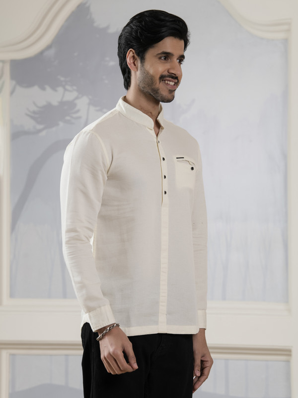 ALBION MENS GRAMMER CREAM SHORT KURTA