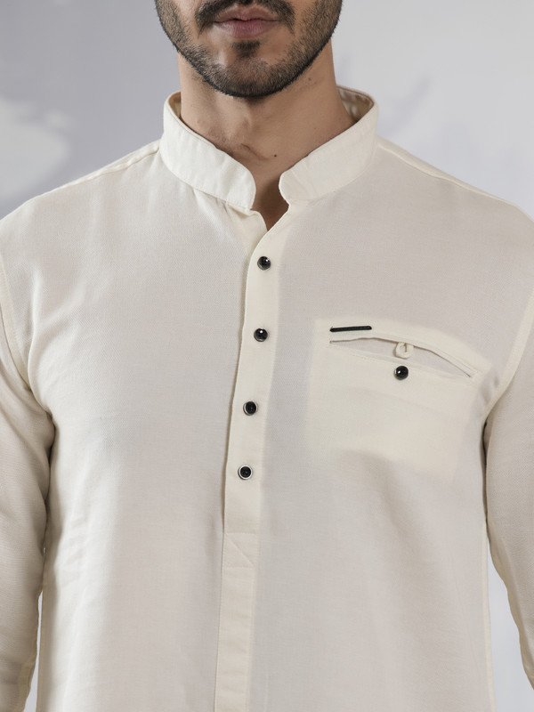 ALBION MENS GRAMMER CREAM SHORT KURTA