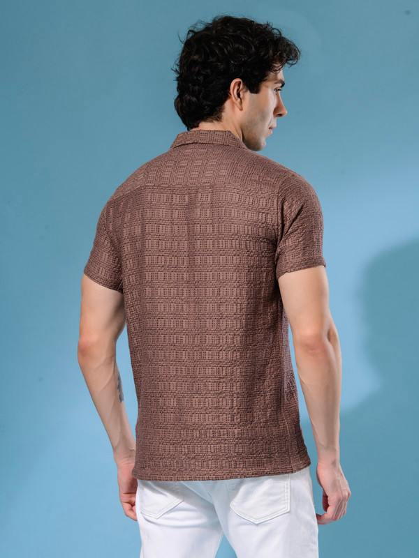 ALBION MENS HATCHERS BROWN SHIRT