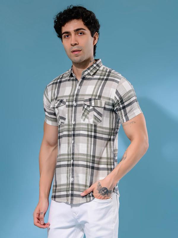 ALBION MENS HATCHERS GREEN SHIRT