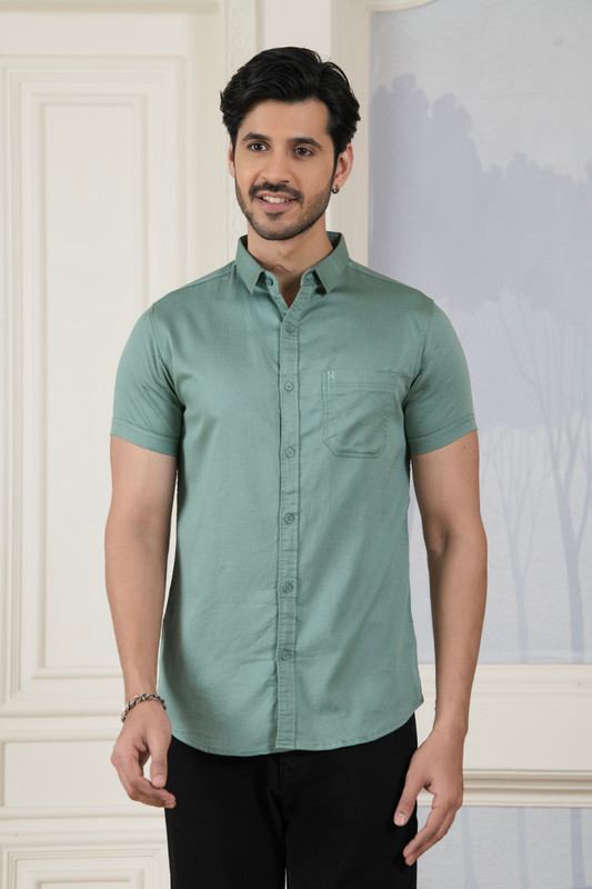 ALBION MENS HATCHERS GREEN SHIRT