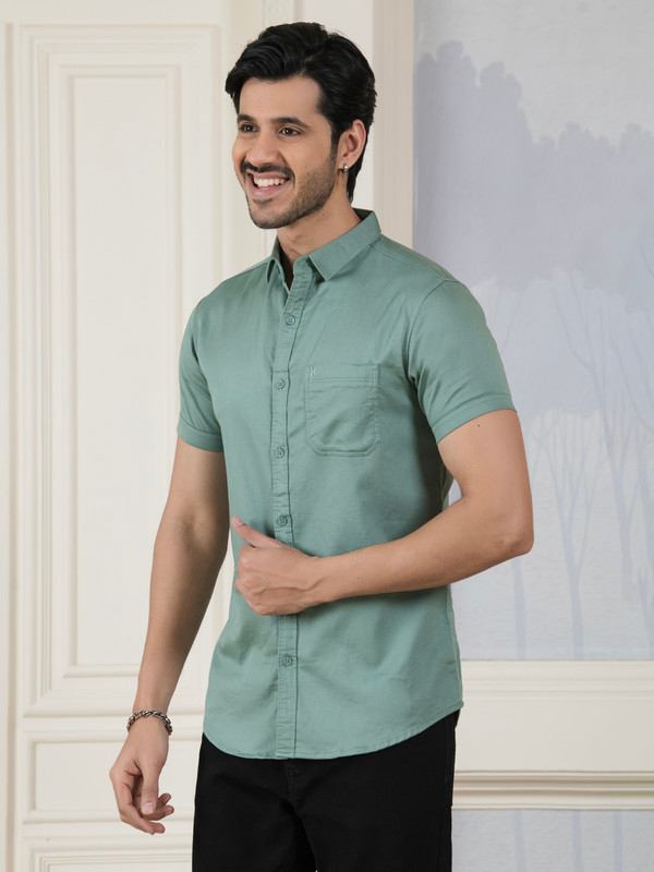 ALBION MENS HATCHERS GREEN SHIRT