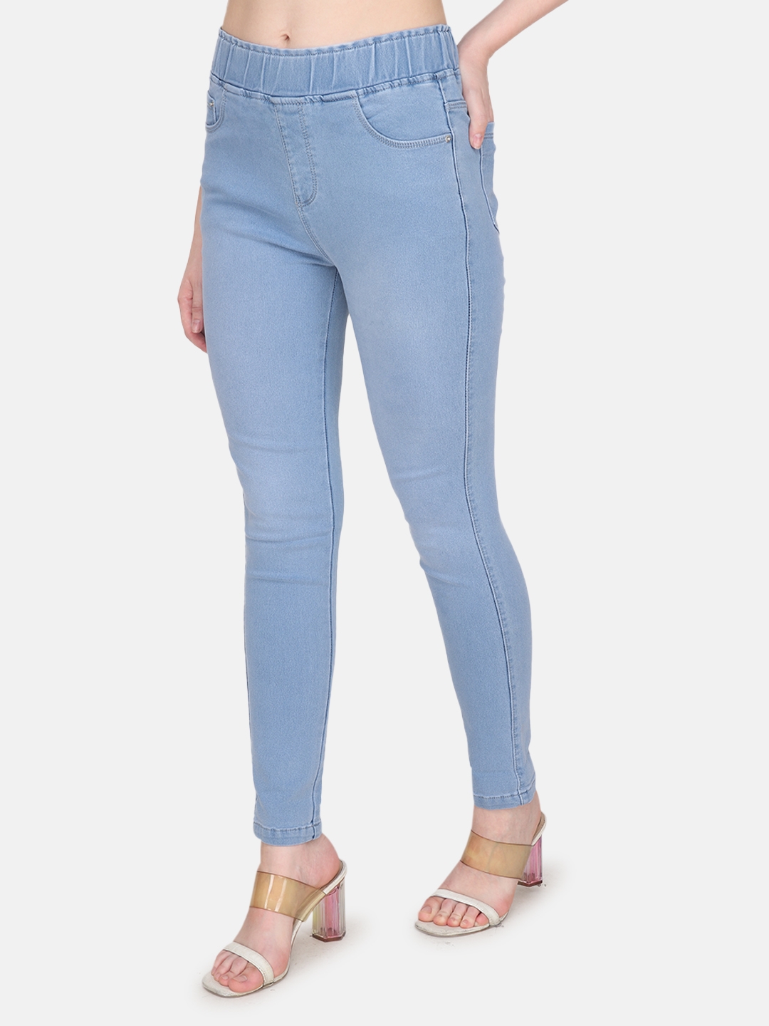 Albion | Albion By CnM Women Stretchable Light Blue Denim Jegging 1