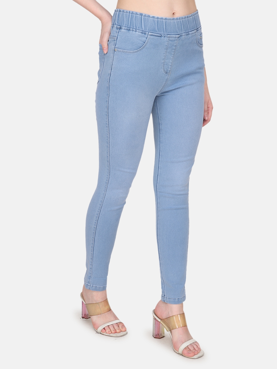 Albion | Albion By CnM Women Stretchable Light Blue Denim Jegging 2