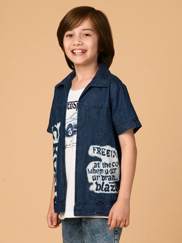 ALBION PREMIUM BOYS UPPER D.BLUE SHIRT