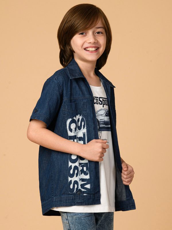 ALBION PREMIUM BOYS UPPER D.BLUE SHIRT