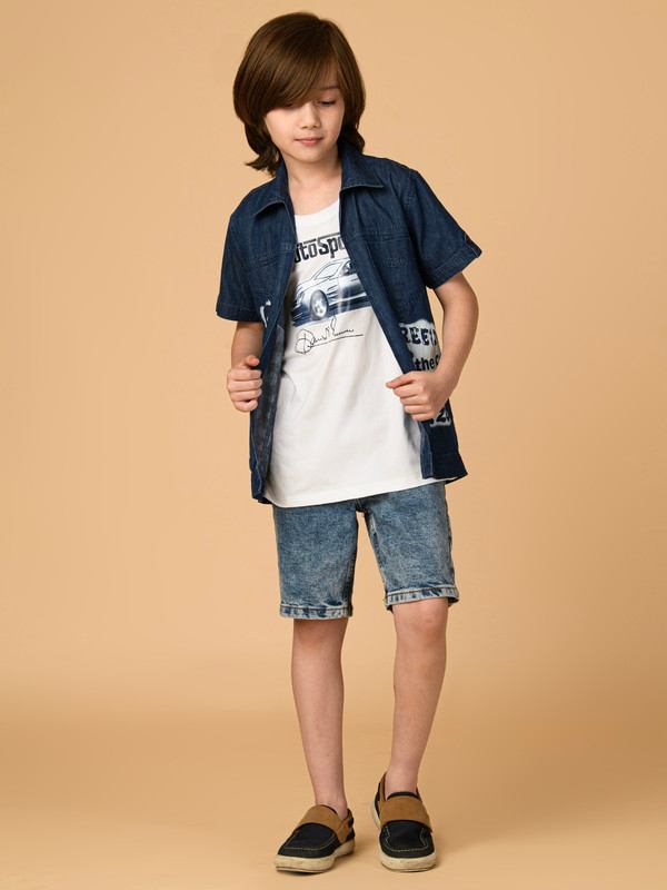 ALBION PREMIUM BOYS UPPER D.BLUE SHIRT