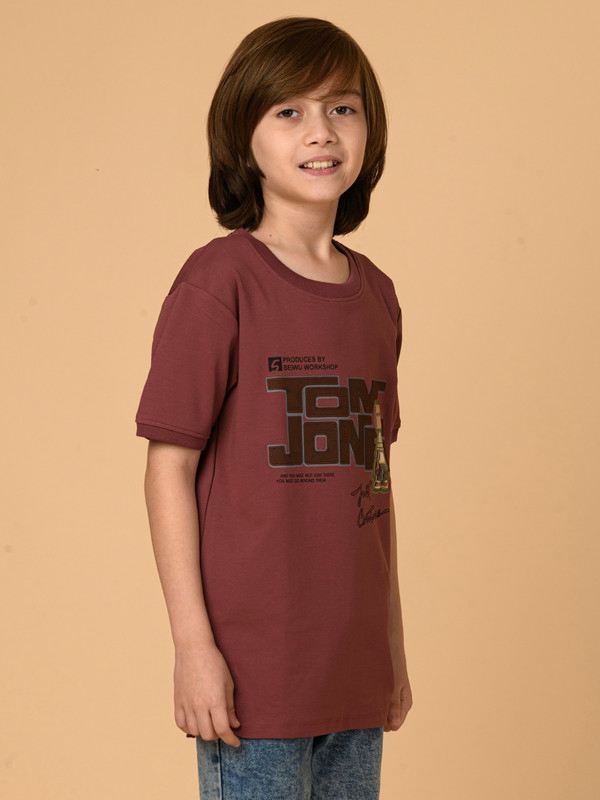 ALBION PREMIUM BOYS MEHROON T-SHIRT