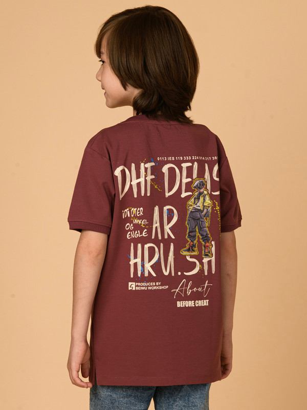 ALBION PREMIUM BOYS MEHROON T-SHIRT