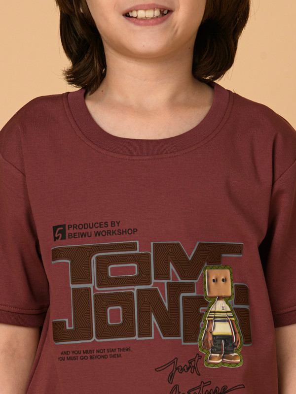 ALBION PREMIUM BOYS MEHROON T-SHIRT