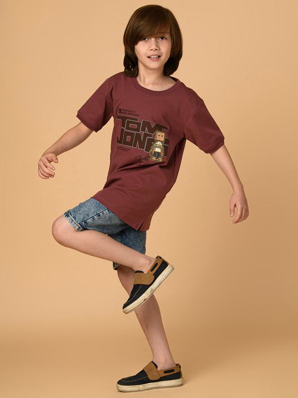 ALBION PREMIUM BOYS MEHROON T-SHIRT