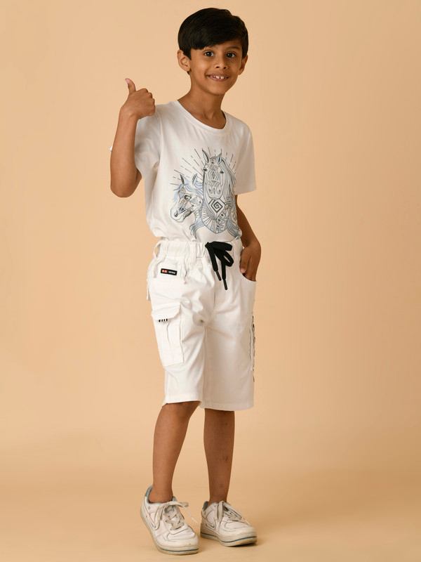 ALBION PREMIUM BOYS WHITE SHORTS