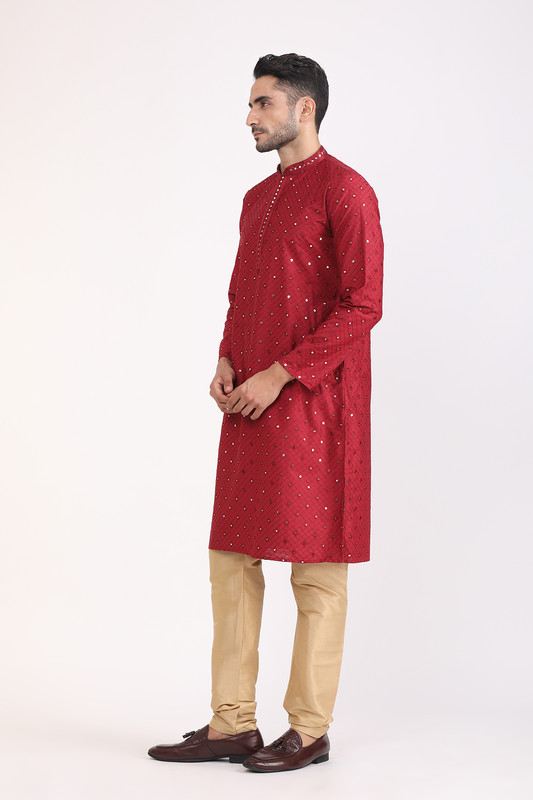 Albion Mens Primume Yellow Kurta Pyjama