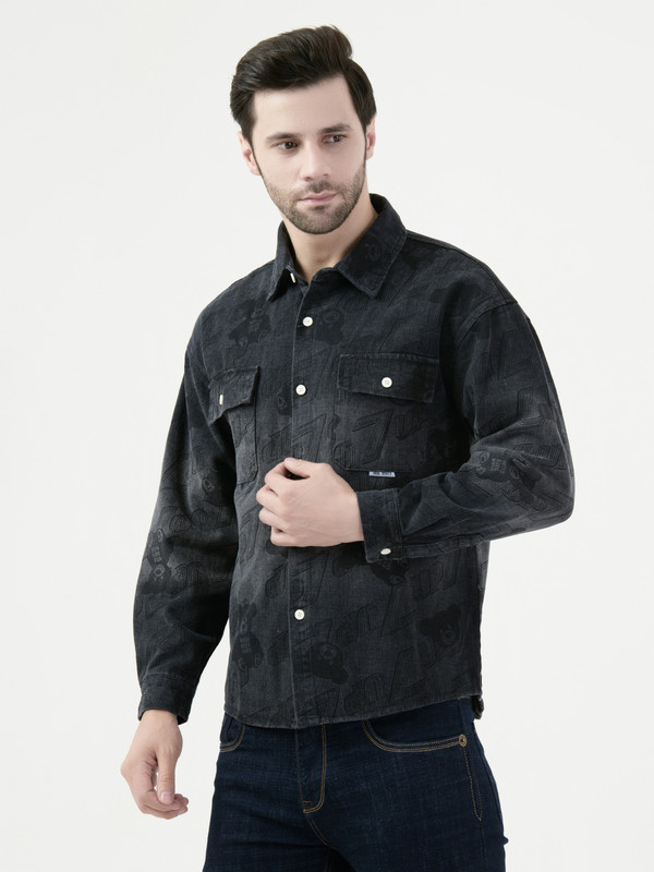 Albion Mens Grey Shirt Full Sleeve