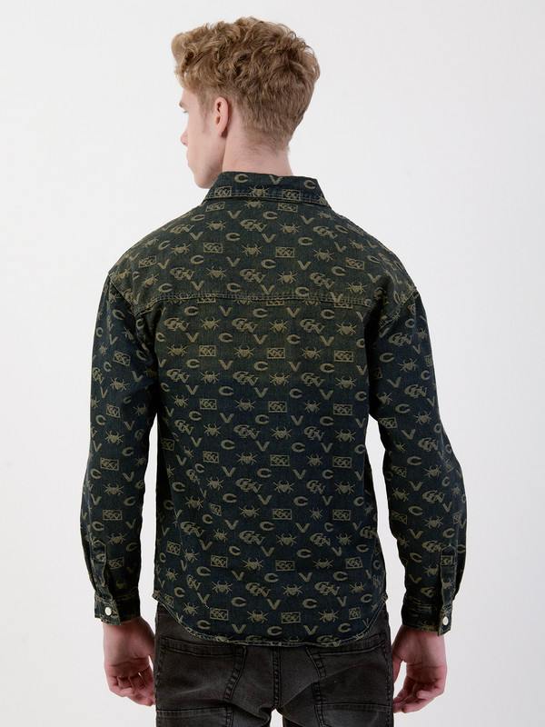 Albion Mens Brown Shirt Full Sleeve