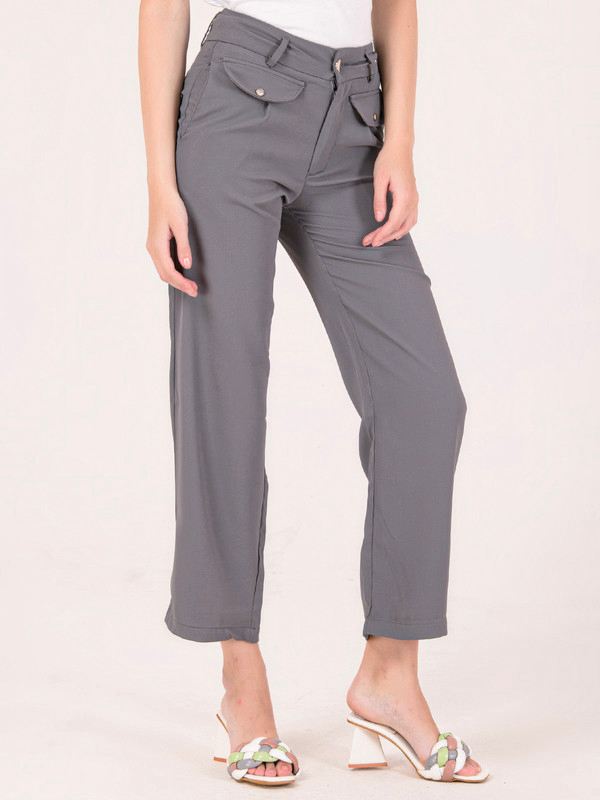 Albion Women Grey Smart Trousers