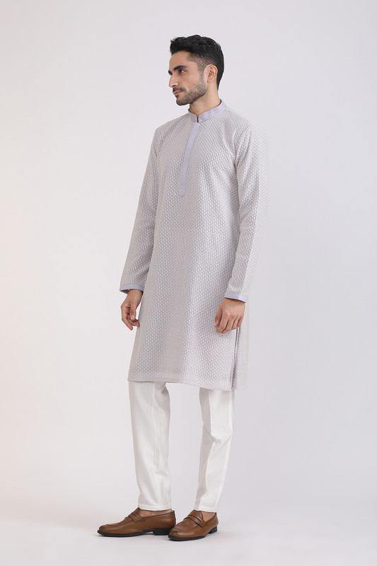 Albion Mens Primume Gray Kurta Pyjama