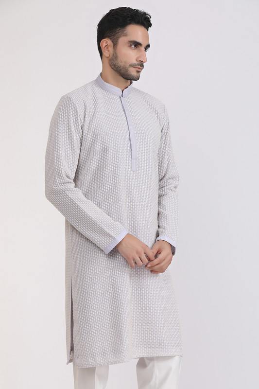 Albion Mens Primume Gray Kurta Pyjama