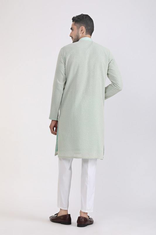 Albion Mens Primume Green Kurta Pyjama