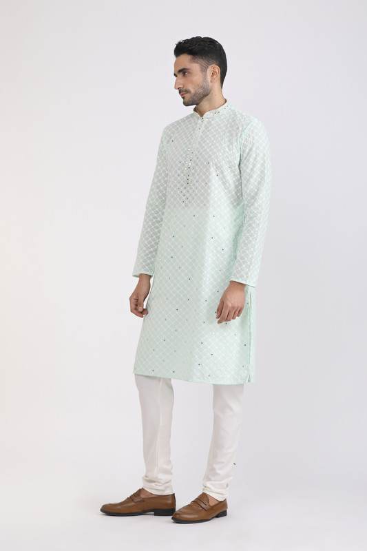 Albion Mens Primume Mint Kurta Pyjama