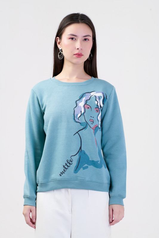 ALBION LADIES LIGHT TEAL SWEATSHIRT