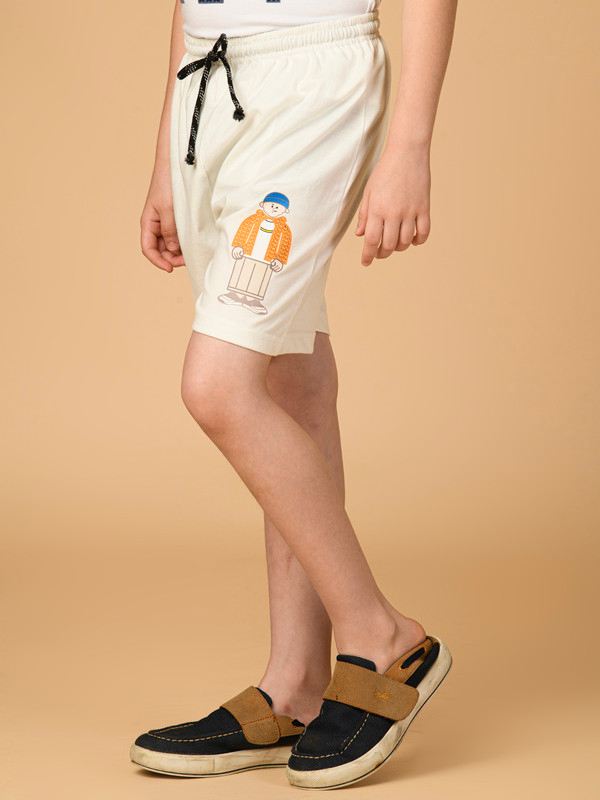 ALBION PREMIUM BOYS OFF WHITE SHORTS